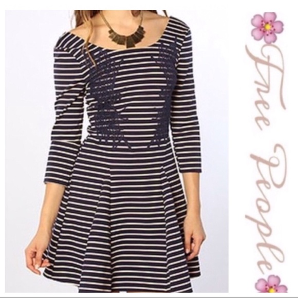 💕SALE💕 Free People Nautical Blue Striped Dress - Picture 4 of 8